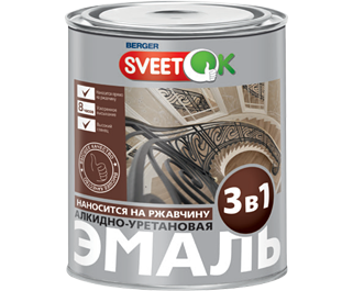 Эмаль по ржавчине 3 в 1 алкидно-уретановая