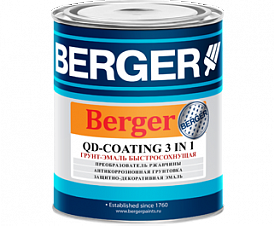 ГРУНТ-ЭМАЛЬ 3 В 1 <br/> QD-COATING по ржавчине <br/>быстросохнущая